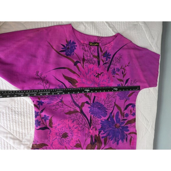 Thai Silk Womens Blouse Large XL Hand Woven 100% Pure Finest Quality Vivid Pink - Picture 7 of 12